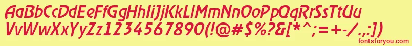RewindermediumItalic Font – Red Fonts on Yellow Background