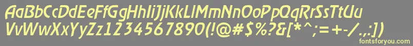 Шрифт RewindermediumItalic – жёлтые шрифты на сером фоне