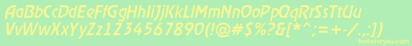 RewindermediumItalic Font – Yellow Fonts on Green Background