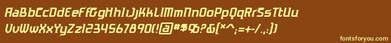 AntigravBbItalic-fontti – keltaiset fontit ruskealla taustalla