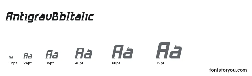 AntigravBbItalic Font Sizes
