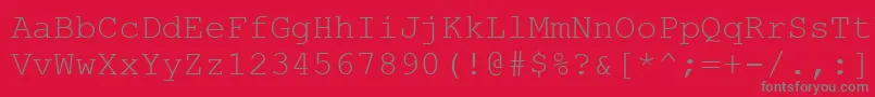 フォントCarrier – 赤い背景に灰色の文字