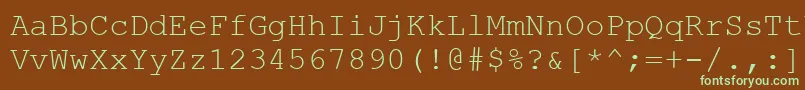 Carrier Font – Green Fonts on Brown Background