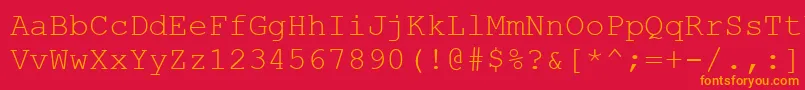 フォントCarrier – 赤い背景にオレンジの文字