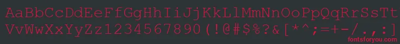 Carrier Font – Red Fonts on Black Background