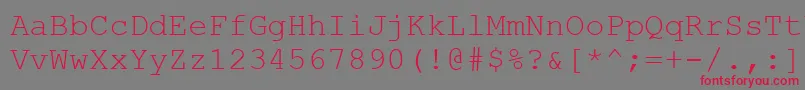 Carrier Font – Red Fonts on Gray Background