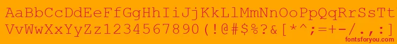 フォントCarrier – オレンジの背景に赤い文字