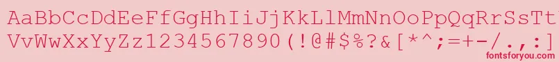 Carrier Font – Red Fonts on Pink Background