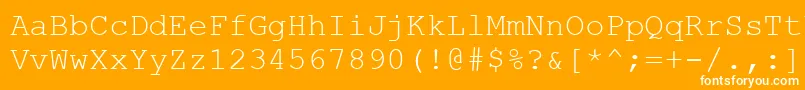 Carrier-Schriftart – Weiße Schriften auf orangefarbenem Hintergrund