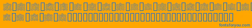 フォントRibbonCaps – オレンジの背景に青い文字