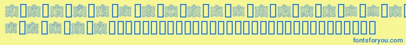 RibbonCaps Font – Blue Fonts on Yellow Background