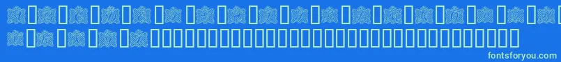 RibbonCaps Font – Green Fonts on Blue Background