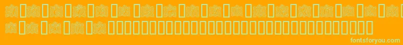 RibbonCaps Font – Green Fonts on Orange Background