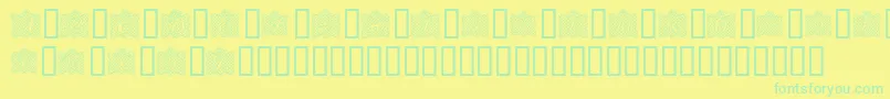 フォントRibbonCaps – 黄色い背景に緑の文字