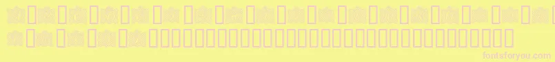 RibbonCaps-Schriftart – Rosa Schriften auf gelbem Hintergrund