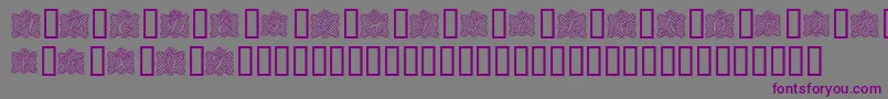 フォントRibbonCaps – 紫色のフォント、灰色の背景