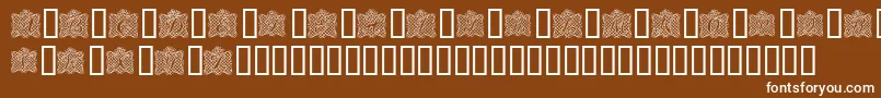 RibbonCaps-Schriftart – Weiße Schriften auf braunem Hintergrund