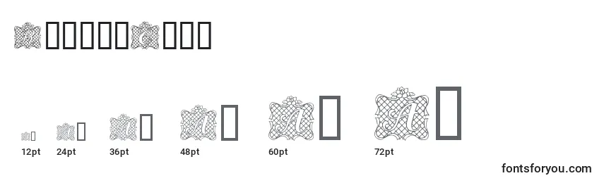 Größen der Schriftart RibbonCaps