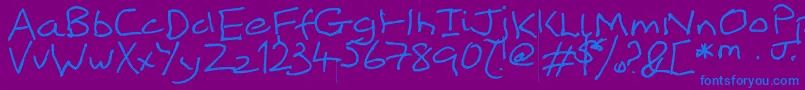 Mikeodial Font – Blue Fonts on Purple Background