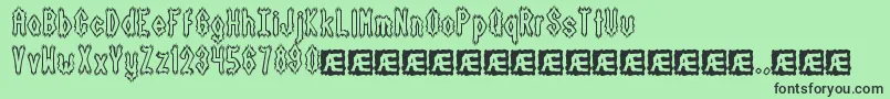 Fonte DarkSideBrk – fontes pretas em um fundo verde