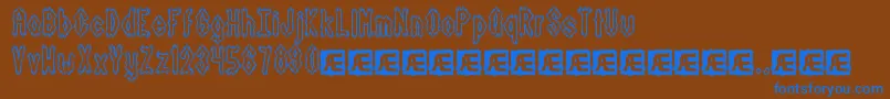 Шрифт DarkSideBrk – синие шрифты на коричневом фоне
