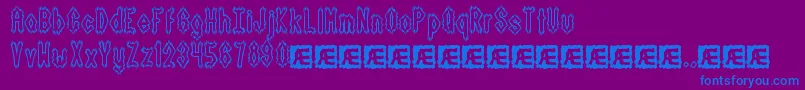 DarkSideBrk Font – Blue Fonts on Purple Background