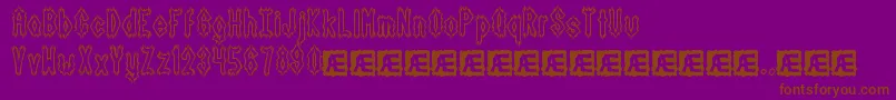 Czcionka DarkSideBrk – brązowe czcionki na fioletowym tle