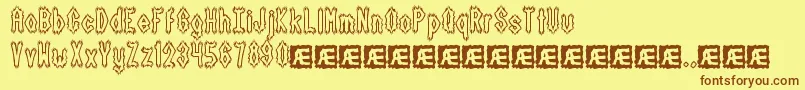 fuente DarkSideBrk – Fuentes Marrones Sobre Fondo Amarillo