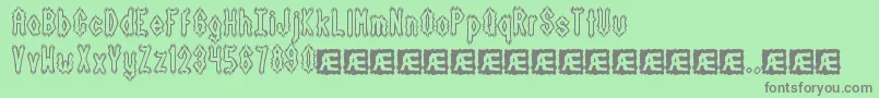 Fonte DarkSideBrk – fontes cinzas em um fundo verde