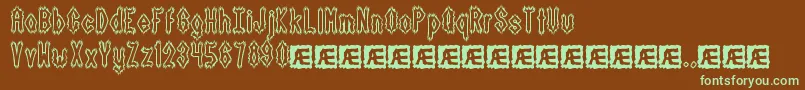 Шрифт DarkSideBrk – зелёные шрифты на коричневом фоне