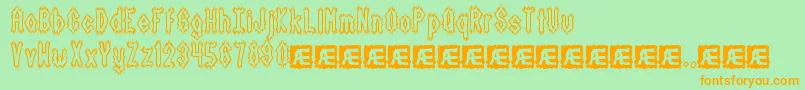 DarkSideBrk Font – Orange Fonts on Green Background