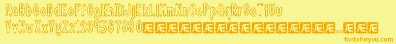 Saiba mais sobre a fonte DarkSideBrk Fonte DarkSideBrk – fontes laranjas em um fundo amarelo