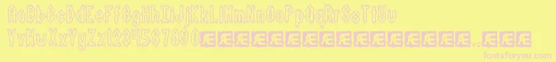 DarkSideBrk-Schriftart – Rosa Schriften auf gelbem Hintergrund