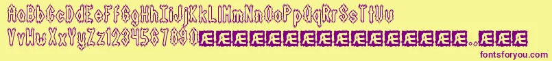 Шрифт DarkSideBrk – фиолетовые шрифты на жёлтом фоне