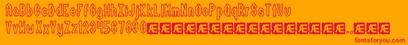 DarkSideBrk Font – Red Fonts on Orange Background