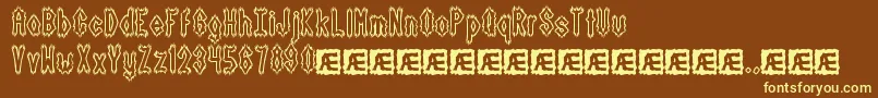 fuente DarkSideBrk – Fuentes Amarillas Sobre Fondo Marrón