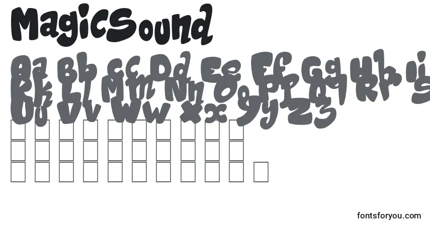 Czcionka MagicSound – alfabet, cyfry, specjalne znaki