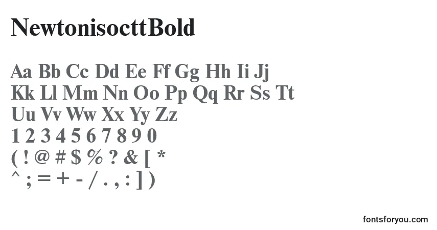 Schriftart NewtonisocttBold – Alphabet, Zahlen, spezielle Symbole