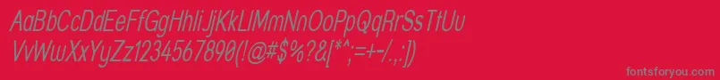 StreetThinItalic Font – Gray Fonts on Red Background