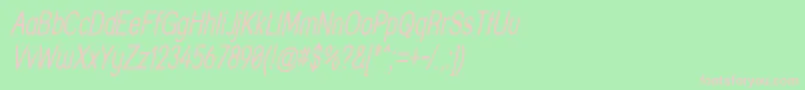 StreetThinItalic Font – Pink Fonts on Green Background