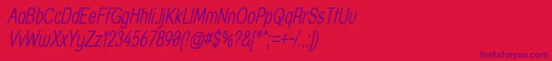 フォントStreetThinItalic – 赤い背景に紫のフォント