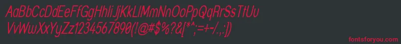 Шрифт StreetThinItalic – красные шрифты на чёрном фоне