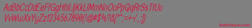フォントStreetThinItalic – 赤い文字の灰色の背景