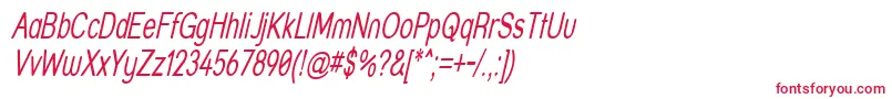 フォントStreetThinItalic – 白い背景に赤い文字