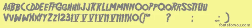 Czcionka Friday13 ffy – szare czcionki na żółtym tle