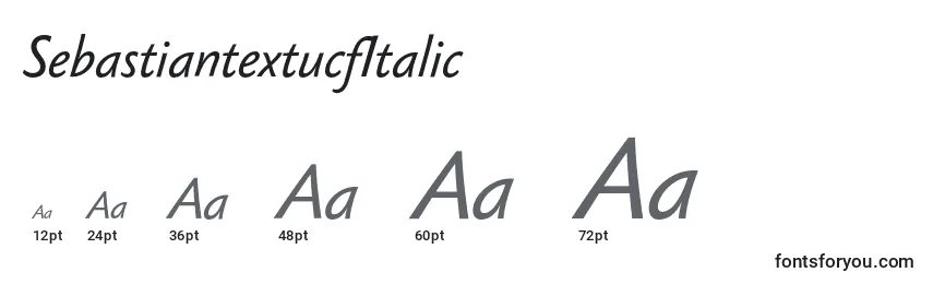 SebastiantextucfItalic Font Sizes