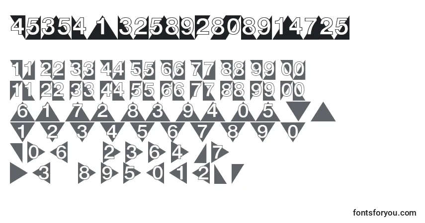 Czcionka DeconumbersLhTriangle – alfabet, cyfry, specjalne znaki