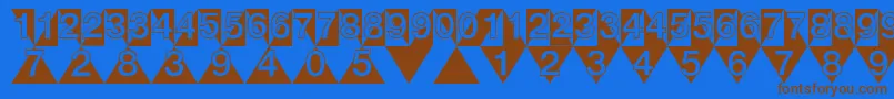 DeconumbersLhTriangle Font – Brown Fonts on Blue Background