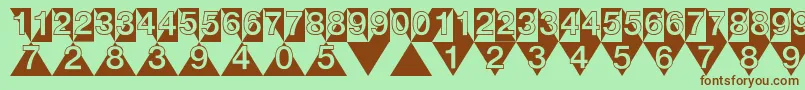 DeconumbersLhTriangle Font – Brown Fonts on Green Background