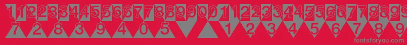 DeconumbersLhTriangle Font – Gray Fonts on Red Background